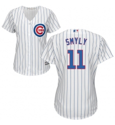 Women's Majestic Chicago Cubs #11 Drew Smyly Replica White Home Cool Base MLB Jersey