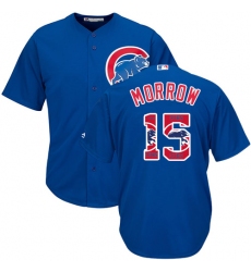 Men's Majestic Chicago Cubs #15 Brandon Morrow Authentic Royal Blue Team Logo Fashion Cool Base MLB Jersey