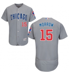 Men's Majestic Chicago Cubs #15 Brandon Morrow Grey Road Flex Base Authentic Collection MLB Jersey