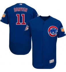 Men's Majestic Chicago Cubs #11 Yu Darvish Royal Blue Alternate Flex Base Authentic Collection MLB Jersey