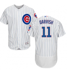 Men's Majestic Chicago Cubs #11 Yu Darvish White Home Flex Base Authentic Collection MLB Jersey