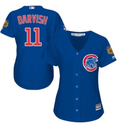 Women's Majestic Chicago Cubs #11 Yu Darvish Replica Royal Blue Alternate MLB Jersey