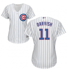 Women's Majestic Chicago Cubs #11 Yu Darvish Replica White Home Cool Base MLB Jersey