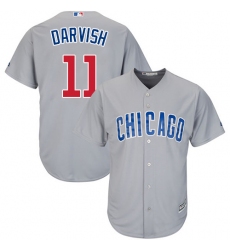 Youth Majestic Chicago Cubs #11 Yu Darvish Replica Grey Road Cool Base MLB Jersey