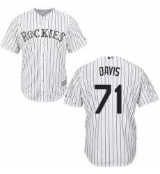 Youth Majestic Colorado Rockies #71 Wade Davis Replica White Home Cool Base MLB Jersey
