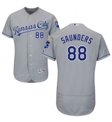Men's Majestic Kansas City Royals #88 Michael Saunders Grey Road Flex Base Authentic Collection MLB Jersey