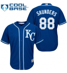 Youth Majestic Kansas City Royals #88 Michael Saunders Authentic Blue Alternate 2 Cool Base MLB Jersey