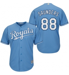 Youth Majestic Kansas City Royals #88 Michael Saunders Replica Light Blue Alternate 1 Cool Base MLB Jersey