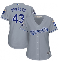 Women's Majestic Kansas City Royals #43 Wily Peralta Authentic Grey Road Cool Base MLB Jersey