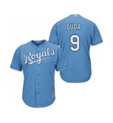 Men's Kansas City Royals #9 Lucas Duda Replica Light Blue Alternate 1 Cool Base Baseball Jersey