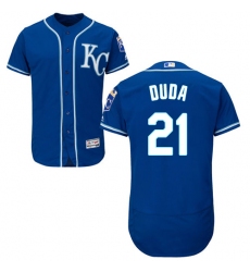 Men's Majestic Kansas City Royals #21 Lucas Duda Royal Blue Alternate Flex Base Authentic Collection MLB Jersey