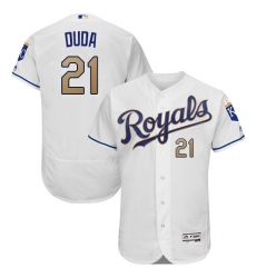 Men's Majestic Kansas City Royals #21 Lucas Duda White Flexbase Authentic Collection MLB Jersey