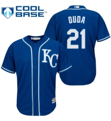 Youth Majestic Kansas City Royals #21 Lucas Duda Replica Blue Alternate 2 Cool Base MLB Jersey