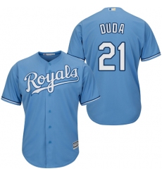 Youth Majestic Kansas City Royals #21 Lucas Duda Replica Light Blue Alternate 1 Cool Base MLB Jersey