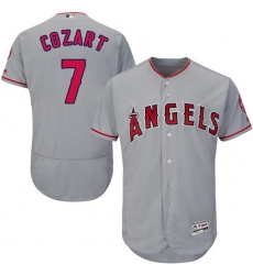 Men's Majestic Los Angeles Angels of Anaheim #7 Zack Cozart Grey Road Flex Base Authentic Collection MLB Jersey