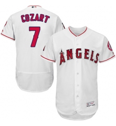 Men's Majestic Los Angeles Angels of Anaheim #7 Zack Cozart White Home Flex Base Authentic Collection MLB Jersey