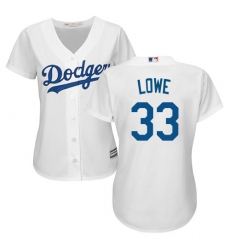 Women's Majestic Los Angeles Dodgers #33 Mark Lowe Authentic White Home Cool Base MLB Jersey