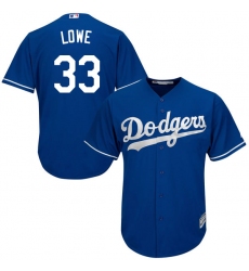 Youth Majestic Los Angeles Dodgers #33 Mark Lowe Authentic Royal Blue Alternate Cool Base MLB Jersey