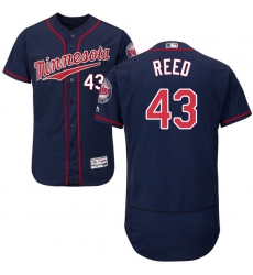 Men's Majestic Minnesota Twins #43 Addison Reed Navy Blue Alternate Flex Base Authentic Collection MLB Jersey