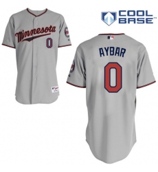 Men's Majestic Minnesota Twins #0 Erick Aybar Replica Grey Road Cool Base MLB Jersey
