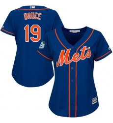Women's Majestic New York Mets #19 Jay Bruce Authentic Royal Blue Alternate Home Cool Base MLB Jersey