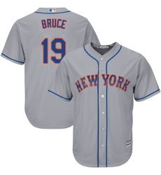 Youth Majestic New York Mets #19 Jay Bruce Replica Grey Road Cool Base MLB Jersey