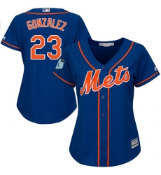 Women's Majestic New York Mets #23 Adrian Gonzalez Replica Royal Blue Alternate Home Cool Base MLB Jersey
