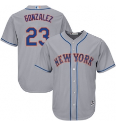 Youth Majestic New York Mets #23 Adrian Gonzalez Replica Grey Road Cool Base MLB Jersey