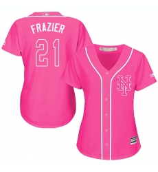 Women's Majestic New York Mets #21 Todd Frazier Replica Pink Fashion Cool Base MLB Jersey