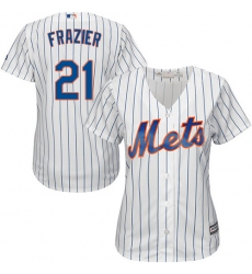 Women's Majestic New York Mets #21 Todd Frazier Replica White Home Cool Base MLB Jersey