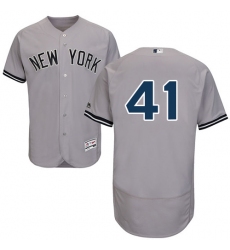 Men's Majestic New York Yankees #41 Adam Lind Grey Road Flex Base Authentic Collection MLB Jersey