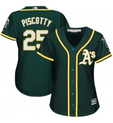 Women's Majestic Oakland Athletics #25 Stephen Piscotty Replica Green Alternate 1 Cool Base MLB Jersey