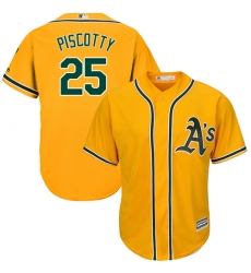 Youth Majestic Oakland Athletics #25 Stephen Piscotty Replica Gold Alternate 2 Cool Base MLB Jersey