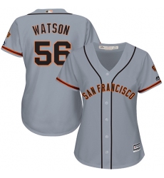 Women's Majestic San Francisco Giants #56 Tony Watson Authentic Grey Road Cool Base MLB Jersey