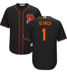 Youth Majestic San Francisco Giants #1 Gregor Blanco Authentic Black Alternate Cool Base MLB Jersey