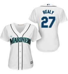 Women's Majestic Seattle Mariners #27 Ryon Healy Authentic White Home Cool Base MLB Jersey