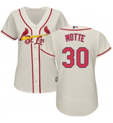 Women's Majestic St. Louis Cardinals #30 Jason Motte Authentic Cream Alternate Cool Base MLB Jersey