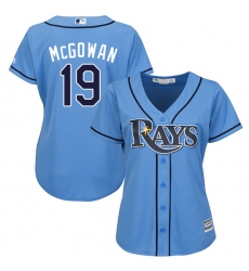 Women's Majestic Tampa Bay Rays #19 Dustin McGowan Replica Light Blue Alternate 2 Cool Base MLB Jersey