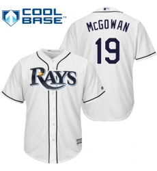 Youth Majestic Tampa Bay Rays #19 Dustin McGowan Replica White Home Cool Base MLB Jersey