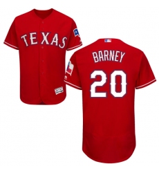 Men's Majestic Texas Rangers #20 Darwin Barney Red Alternate Flex Base Authentic Collection MLB Jersey