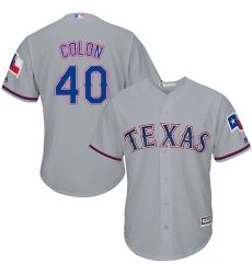 Youth Majestic Texas Rangers #40 Bartolo Colon Replica Grey Road Cool Base MLB Jersey