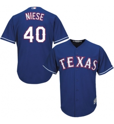 Youth Majestic Texas Rangers #49 Jon Niese Authentic Royal Blue Alternate 2 Cool Base MLB Jersey