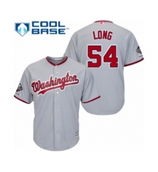 Youth Washington Nationals #54 Kevin Long Authentic Grey Road Cool Base 2019 World Series Champions Baseball Jersey