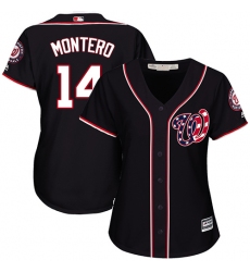 Women's Majestic Washington Nationals #14 Miguel Montero Replica Navy Blue Alternate 2 Cool Base MLB Jersey