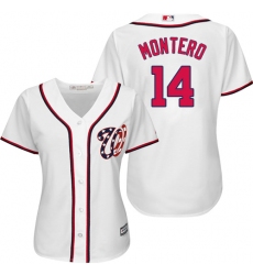 Women's Majestic Washington Nationals #14 Miguel Montero Replica White Home Cool Base MLB Jersey