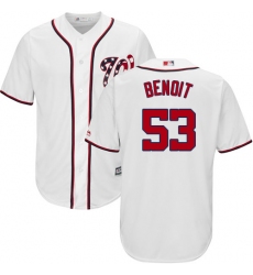 Youth Majestic Washington Nationals #53 Joaquin Benoit Authentic White Home Cool Base MLB Jersey
