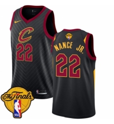 Men's Nike Cleveland Cavaliers #22 Larry Nance Jr. Authentic Black 2018 NBA Finals Bound NBA Jersey Statement Edition
