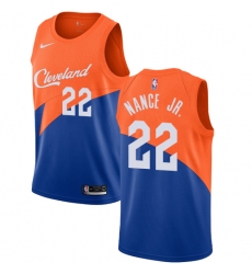 Women's Nike Cleveland Cavaliers #22 Larry Nance Jr. Swingman Blue NBA Jersey - City Edition