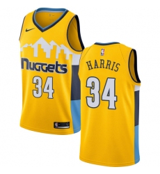 Men's Nike Denver Nuggets #34 Devin Harris Authentic Gold Alternate NBA Jersey Statement Edition