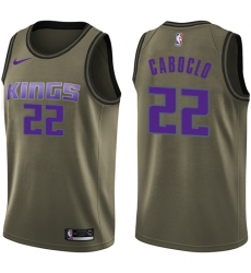 Men's Nike Sacramento Kings #22 Bruno Caboclo Swingman Green Salute to Service NBA Jersey
